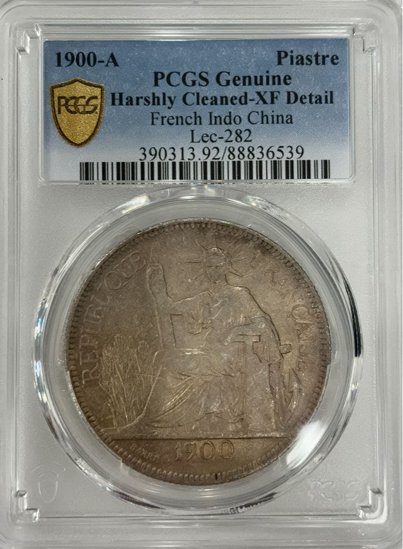 1900-A フランス領インドシナ マリアンヌ 1ピアストル大型銀貨PCGS認証