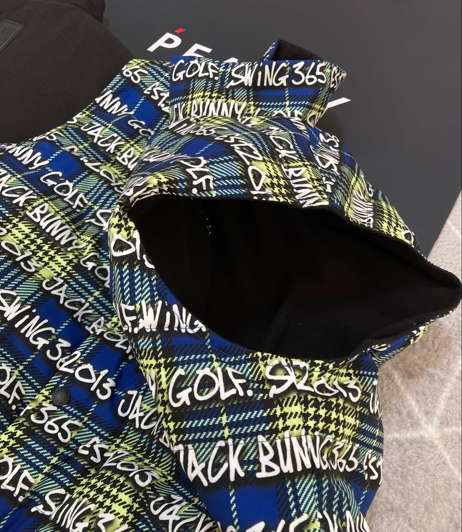 新品 パーリーゲイツ ジャックバニー リバーシブル中綿ベスト(4)M/ライム