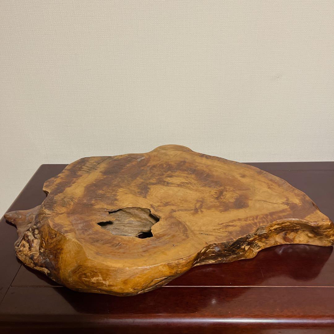 年代 花台 飾り台 香炉台 盆栽台 天然木敷板 一枚板瘤 古美術 茶道 華道