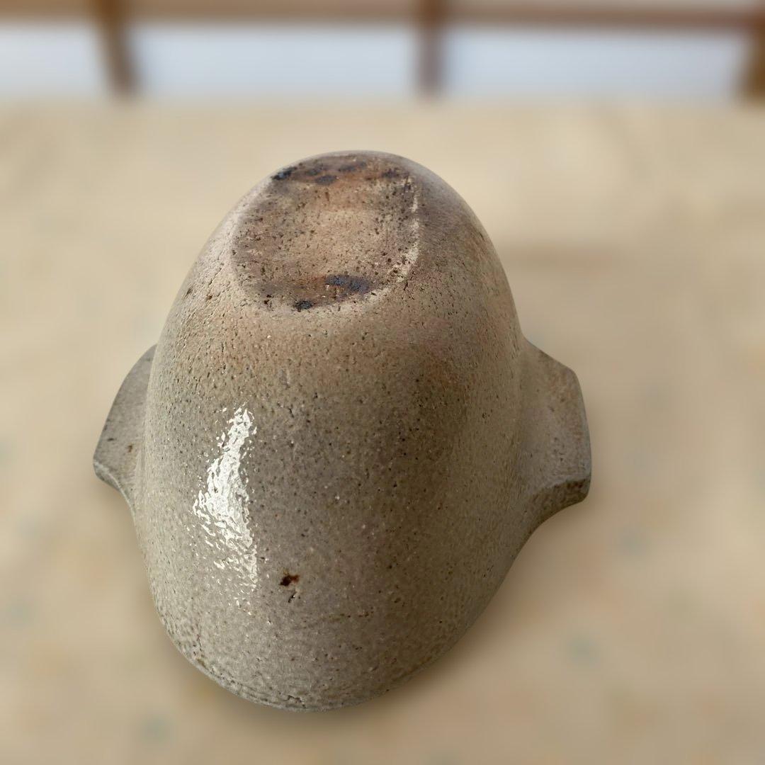 民藝　岩井窯　山本教行さん　塩秞　耳付楕円鉢　中サイズ