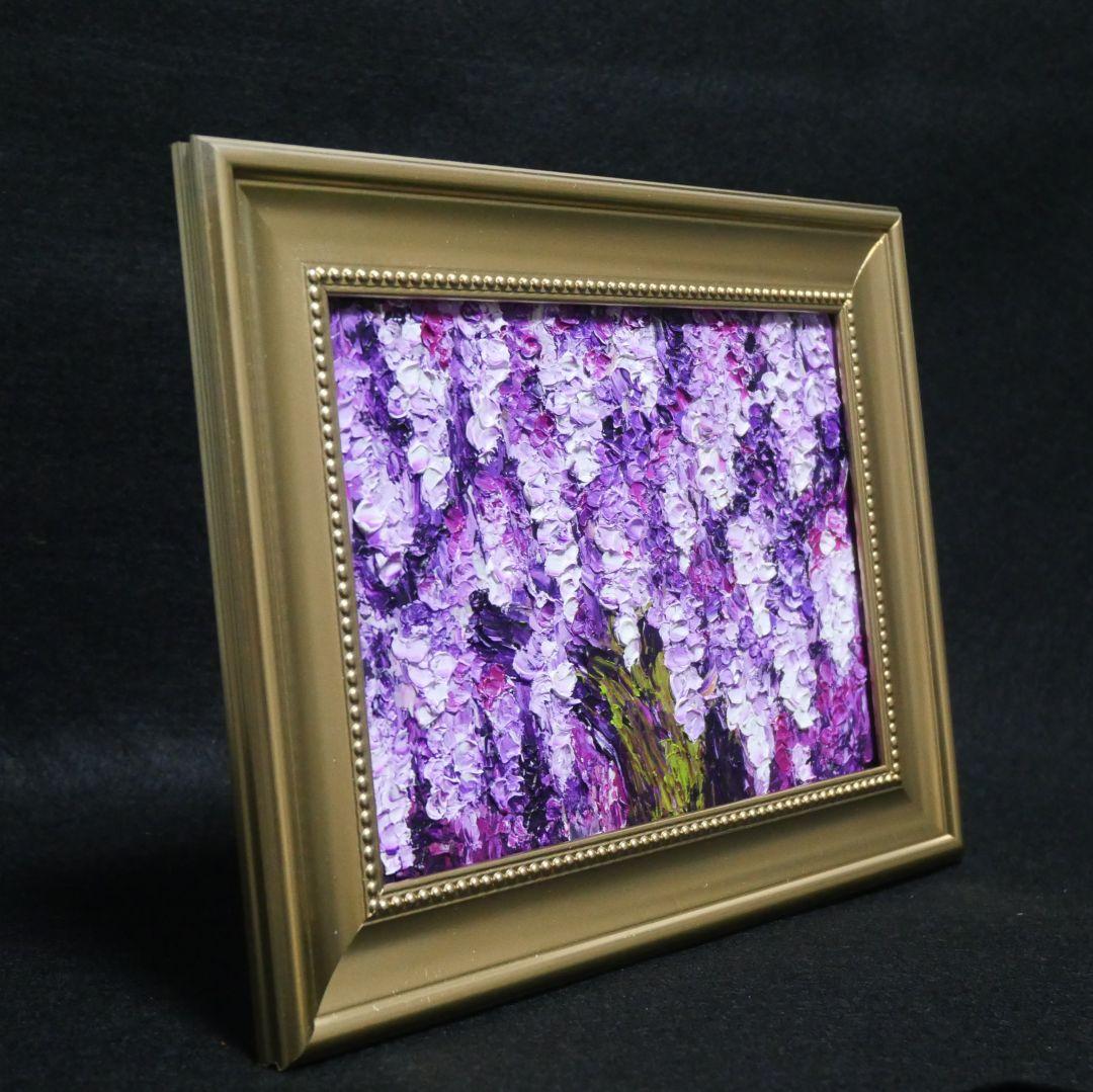 油絵 油彩 油彩画 絵 絵画 ミニ絵画【藤の花】