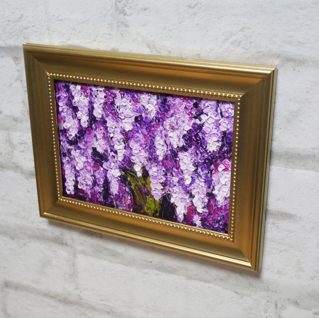 油絵 油彩 油彩画 絵 絵画 ミニ絵画【藤の花】