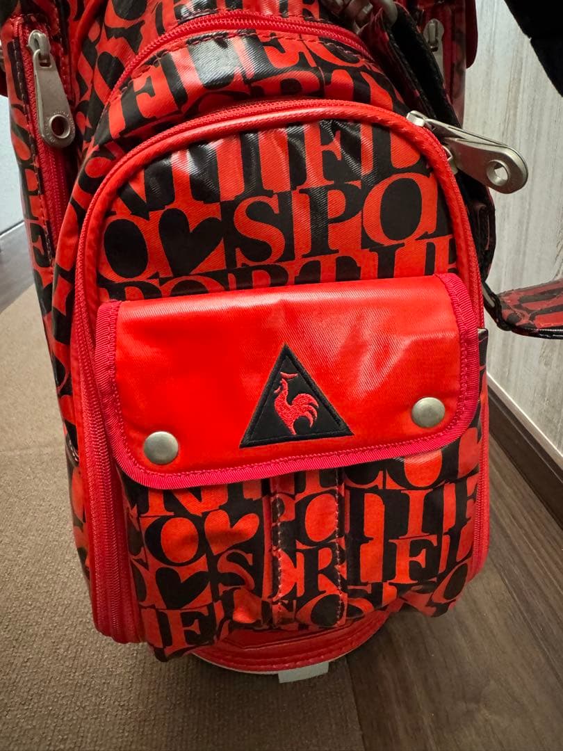 reisuke1020 le coq sportif ゴルフバッグ 赤黒
