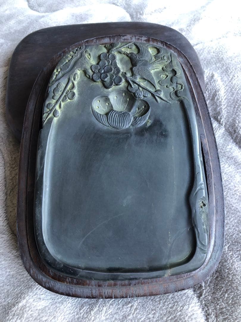 硯　すずり 喜上眉梢紋 端溪硯 文房四寶 書道用品 端渓硯