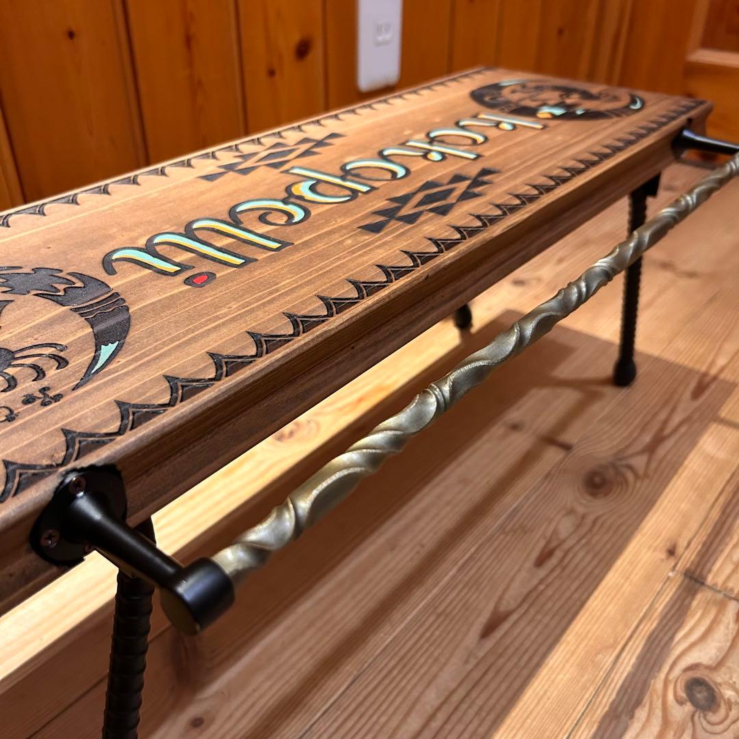 No.8 ソロテーブル アイアンミニテーブル ツイストハンガー付　ディスプレイ棚