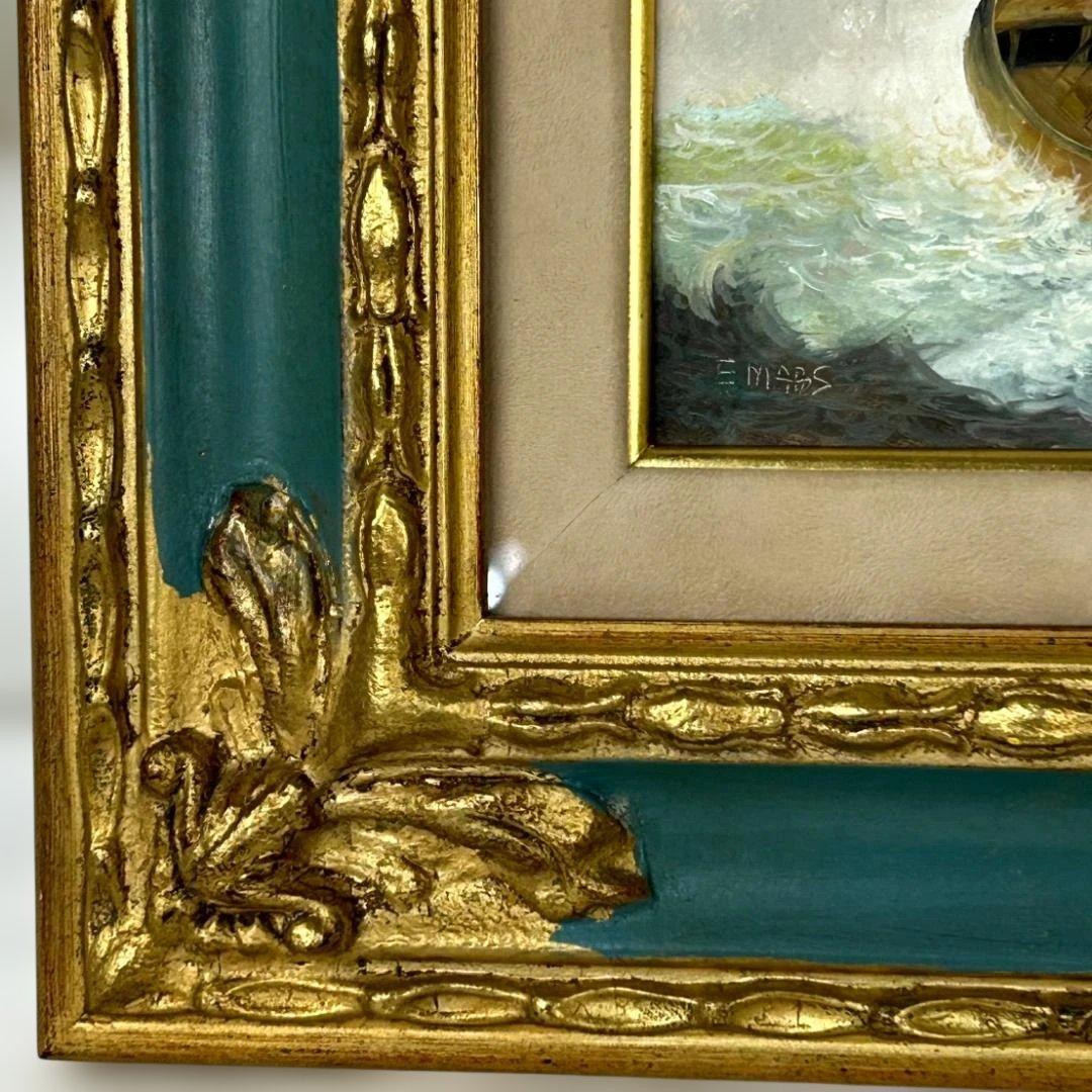 油彩絵　エリアス・Ｍ・ペレス・Ｐ 　ELIAS M.PEREZ　海景　額入り