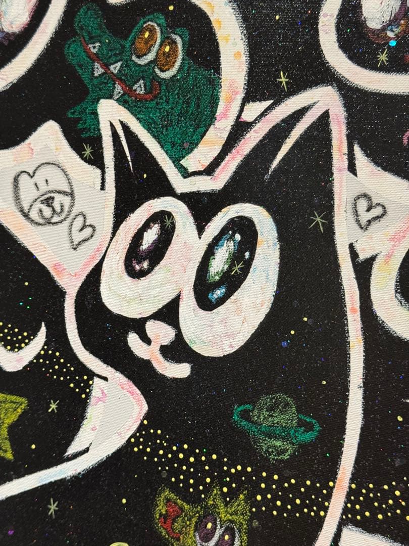 戸田悠理 キャンバス作品　原画YUM AND RIN HELLO!