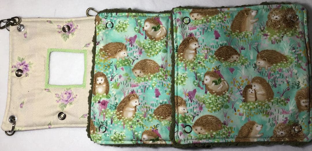 モモンガハウス(針ねずみ柄・Ver.5)  ボアモスグリーン 1850円