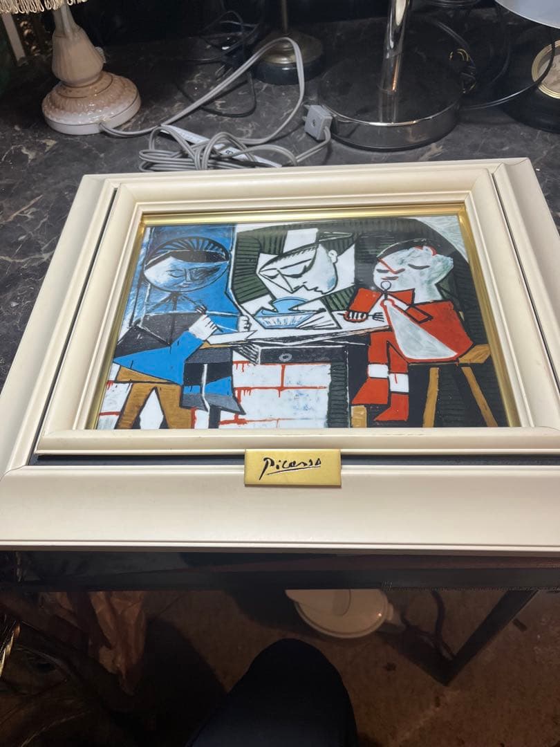 パプロピカソ陶板画、ピカソ142／300、ピカソ陶板画、お子様の食事、陶版画