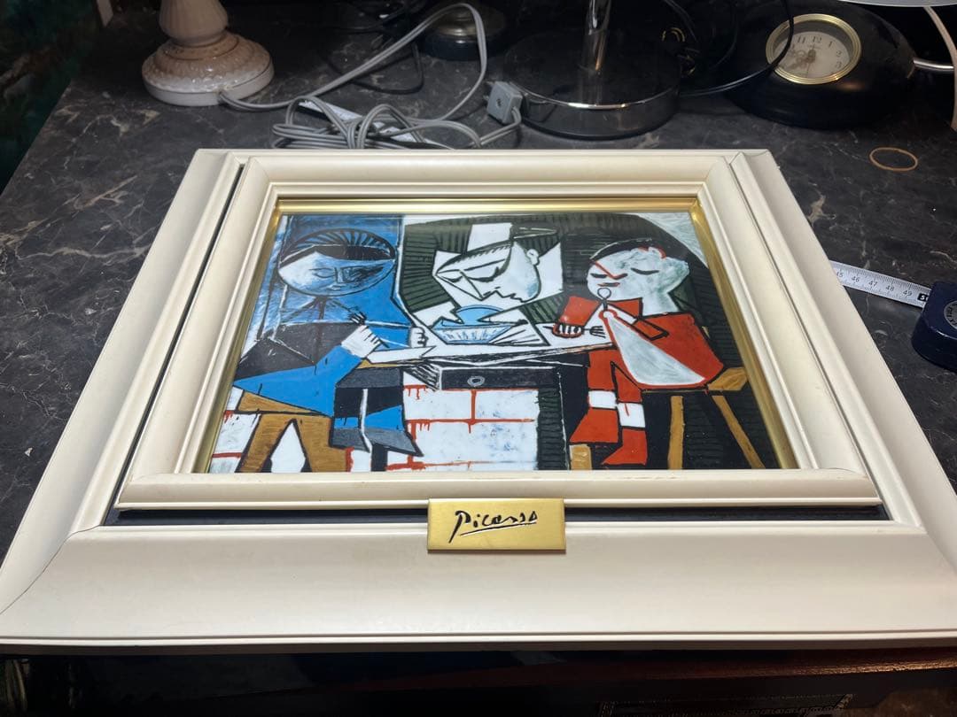 パプロピカソ陶板画、ピカソ142／300、ピカソ陶板画、お子様の食事、陶版画