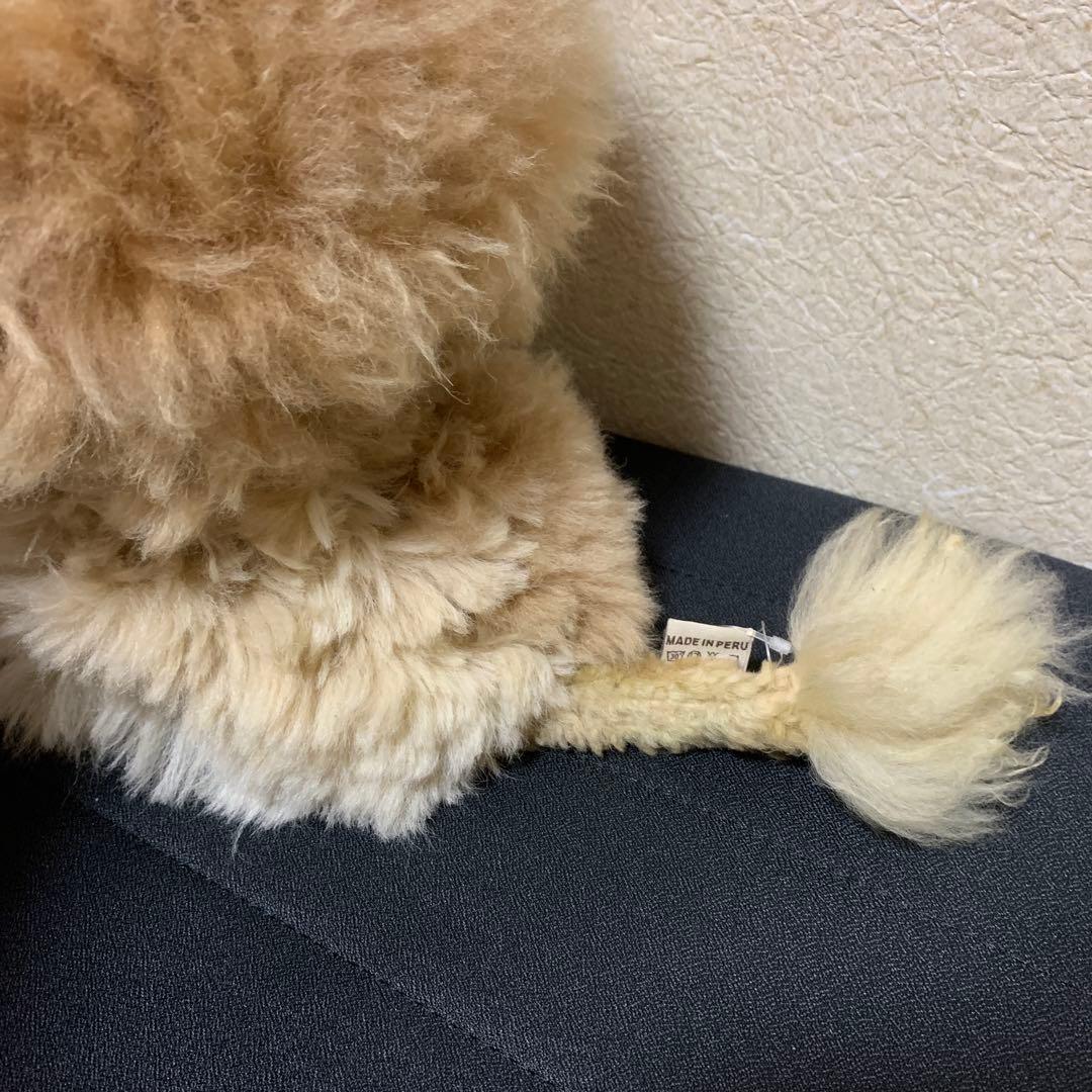 ‼️28cm‼️ ベビーアルパカ100%毛革 自然な色　ライオンぬいぐるみ　人形