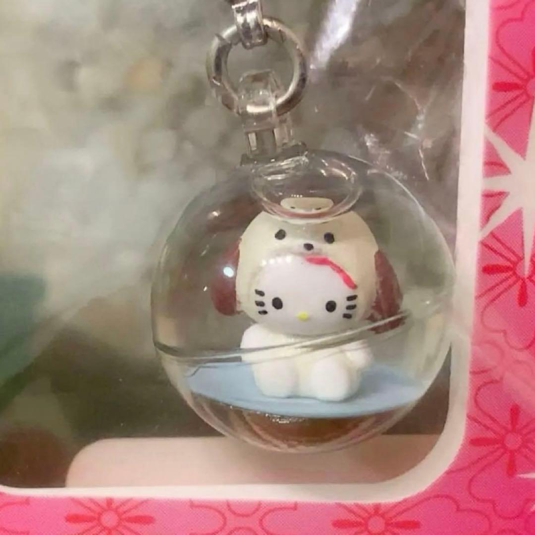 【希少】ハローキティ 根付 　十二支　戌　水入り丸玉　ファスナーマスコット