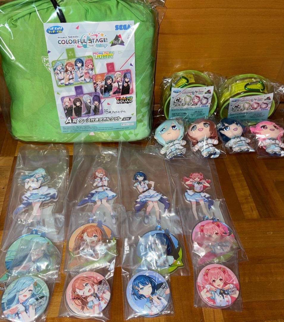 プロセカ　セガラッキーくじ　モモジャン　ケース付きタオルケット　クリアポーチ