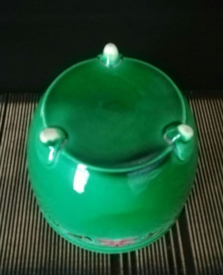 逸品　珉平焼民平焼淡路焼　三彩　手焙　炭入れ　茶道具　茶席　和骨董　アンティーク