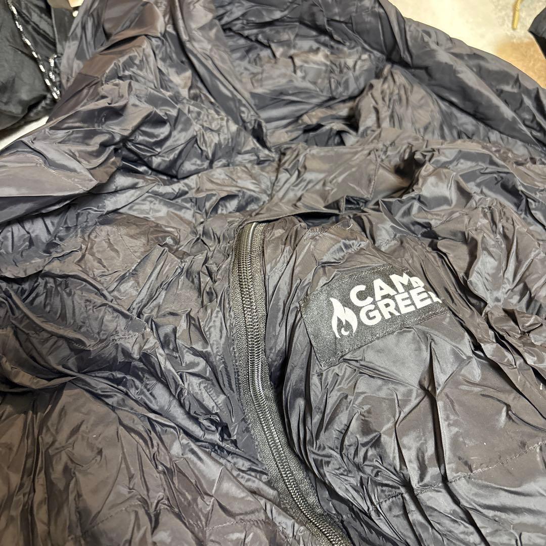 美品✨ キャンプグリーブ 寝袋 ブラック 黒 マミー型 羽毛寝袋 キャンプ