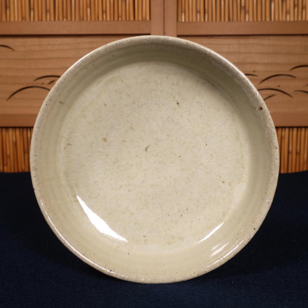 灰釉の釉調抜群 高鶴淳（父 高鶴元）薪窯 孟宗竹灰釉皿 平向付 5客 共箱