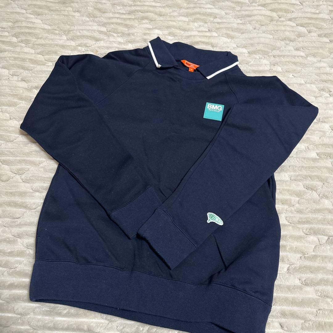 ビームスゴルフ 長袖 襟付 スウェットトレーナー ネイビー系 M