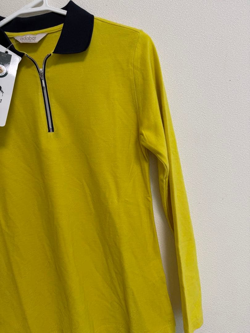 【新品タグ付】アダバット ゴルフ ハーフジップ 長袖ポロシャツ イエロー 38