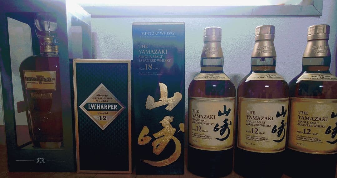 未開栓：山崎18年・12年・IWハーパー12年・REVOLUCION計6本セット