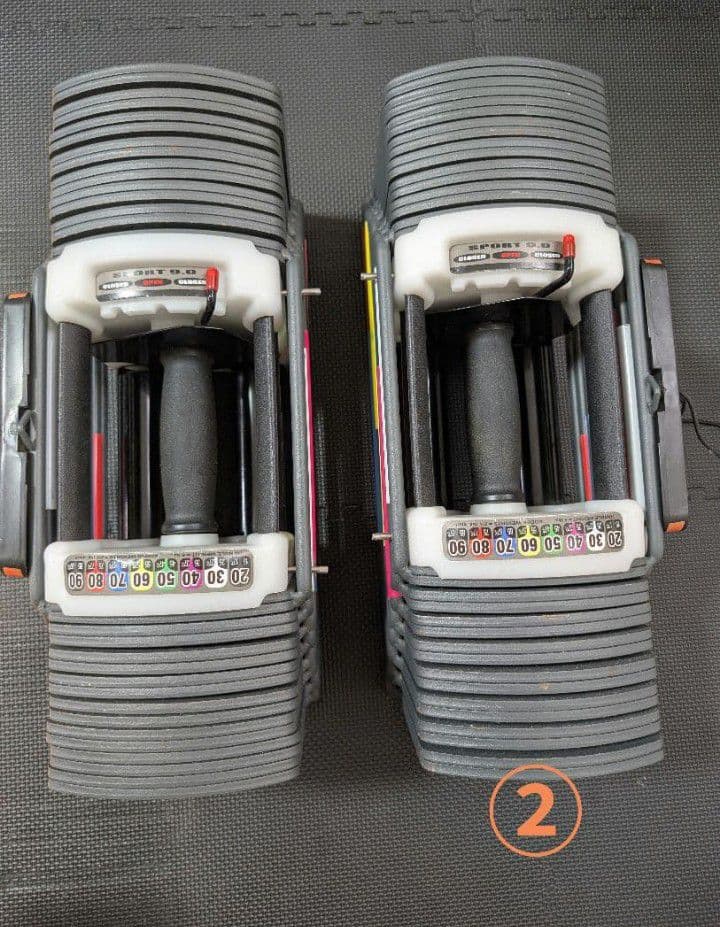 可変式ダンベルセット 90ポンド(約41kg) 　②