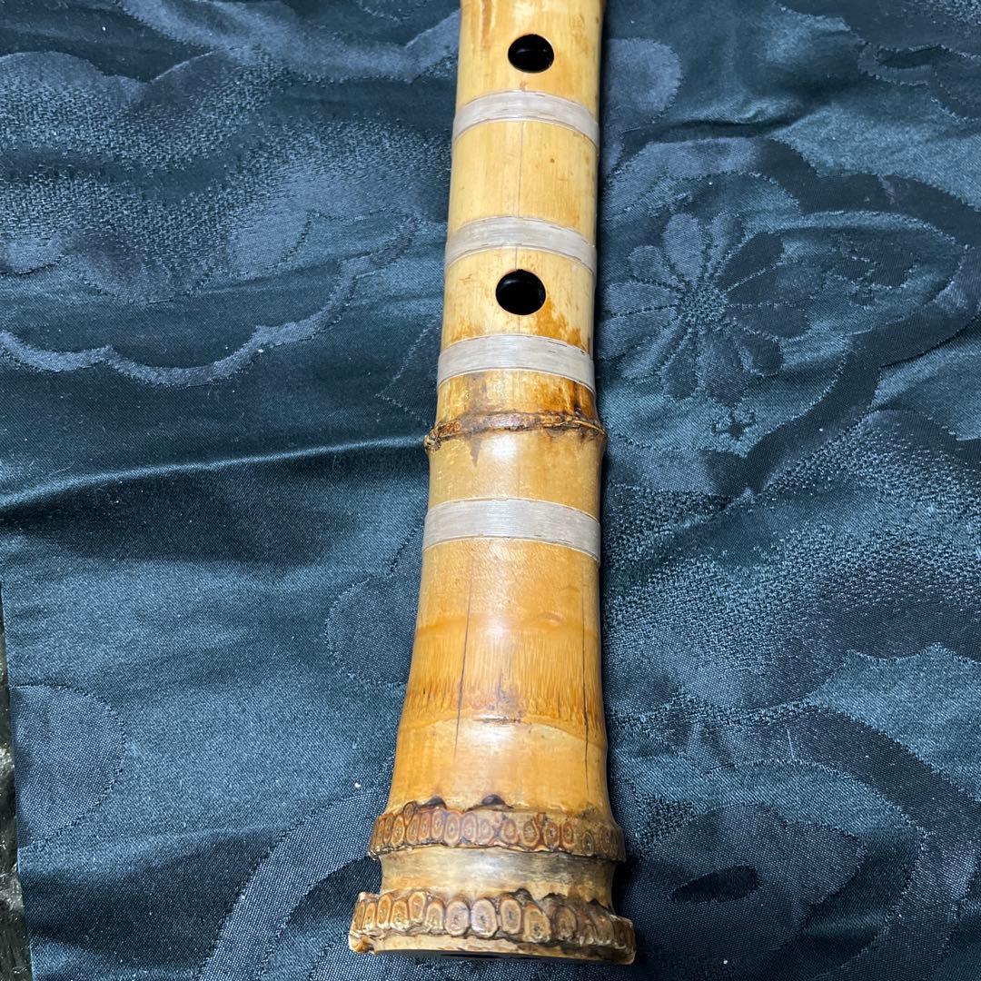 尺八 琴古流 在銘 竹治 2尺1寸管 中継ぎ籐巻き 銀三線 【音出し確認済み】