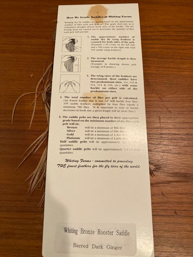 ホワイティングファーム　ハックル　サドル　未使用