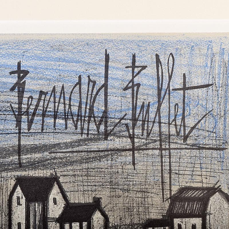 リトグラフ　ベルナール・ビュッフェ作　「小さな海岸」　額装　V　R7913B