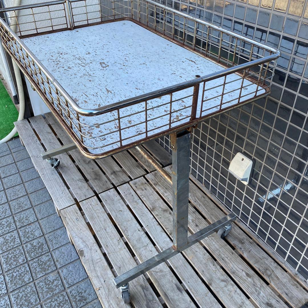 昭和レトロ 業務用折りたたみワゴン 店舗什器 インダストリアル