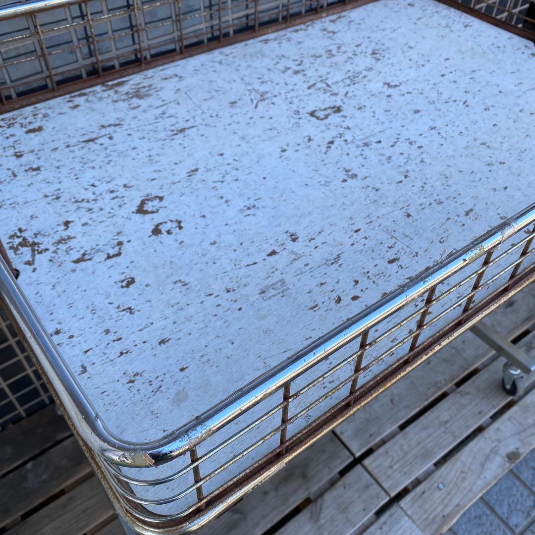 昭和レトロ 業務用折りたたみワゴン 店舗什器 インダストリアル