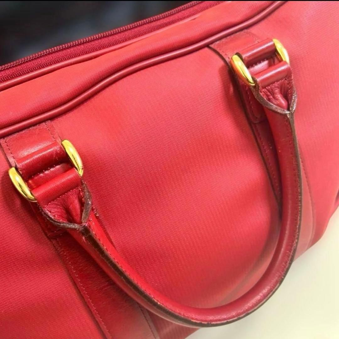 【美品】 BURBERRY GOLF ボストンバッグ 赤✕チェックバーバリー