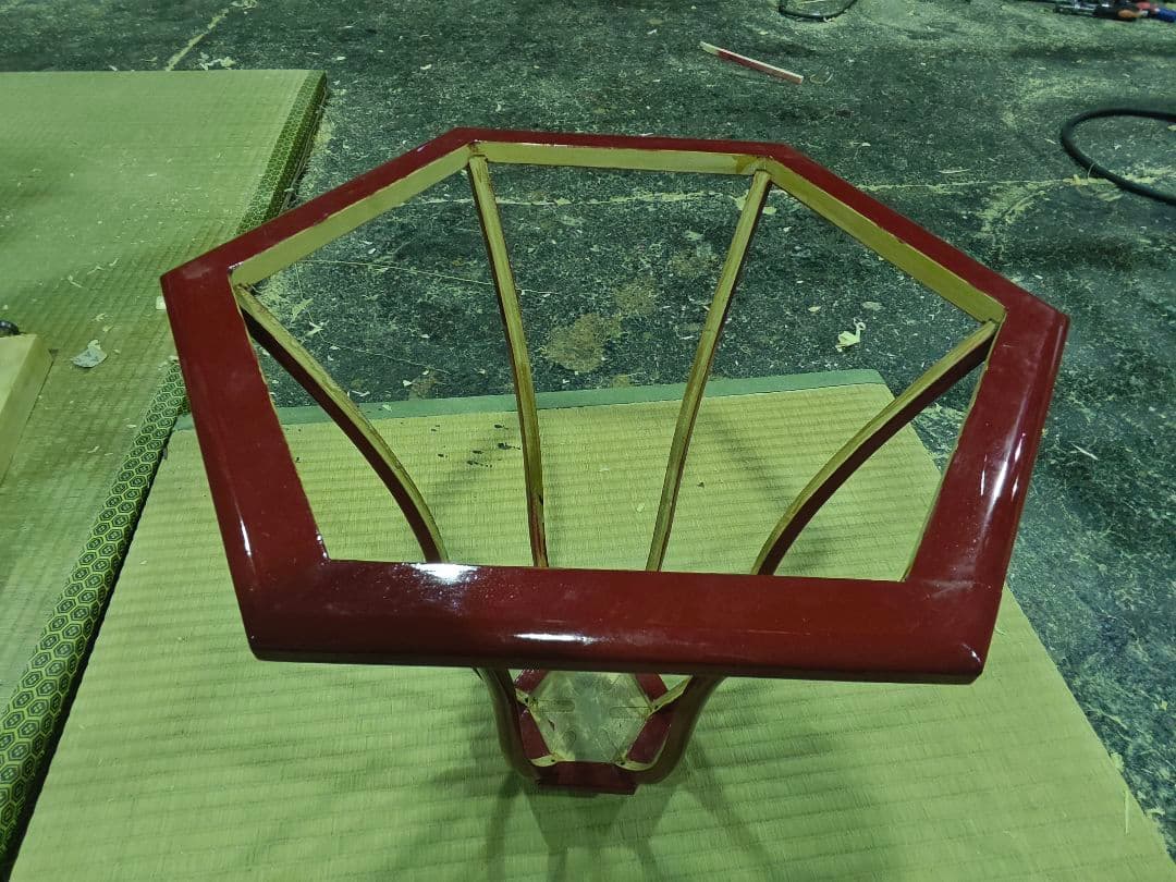 ボンボリ　キリコ祭り　赤い木製六角形フレーム