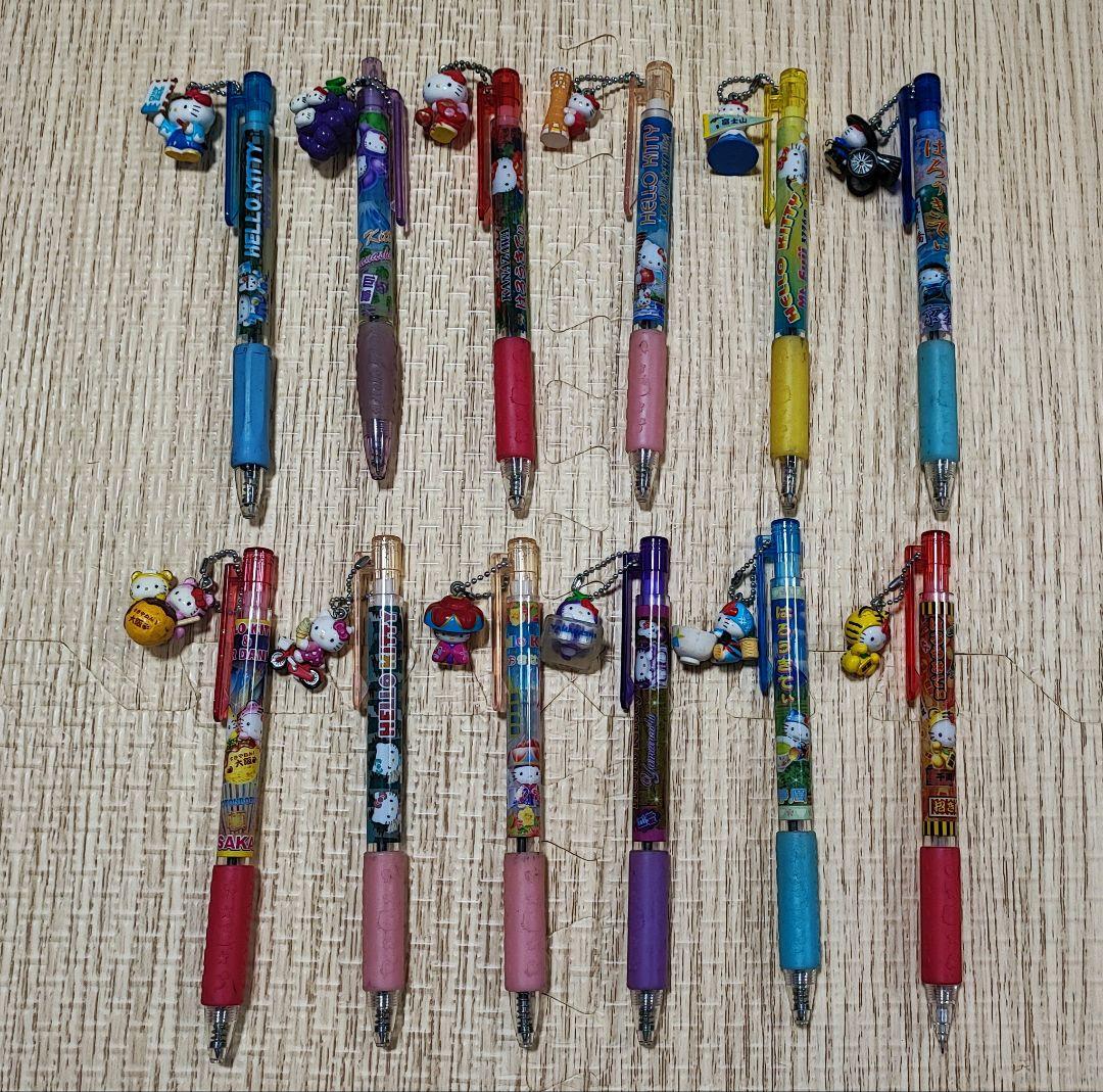 ハローキティ ストラップ付きボールペンセット 12本