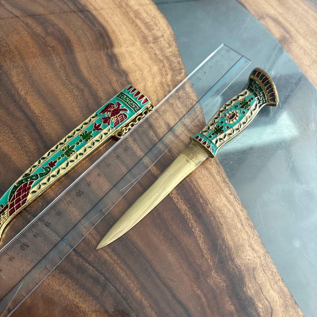 アンティーク雑貨エナメル装飾の短刀 約27センチ