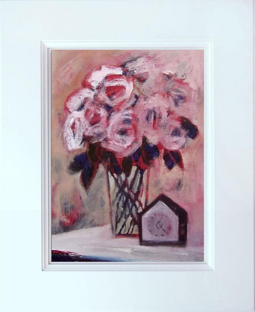 油絵 菅家令子 絵 絵画 インテリア uF6-112502 花 ばら