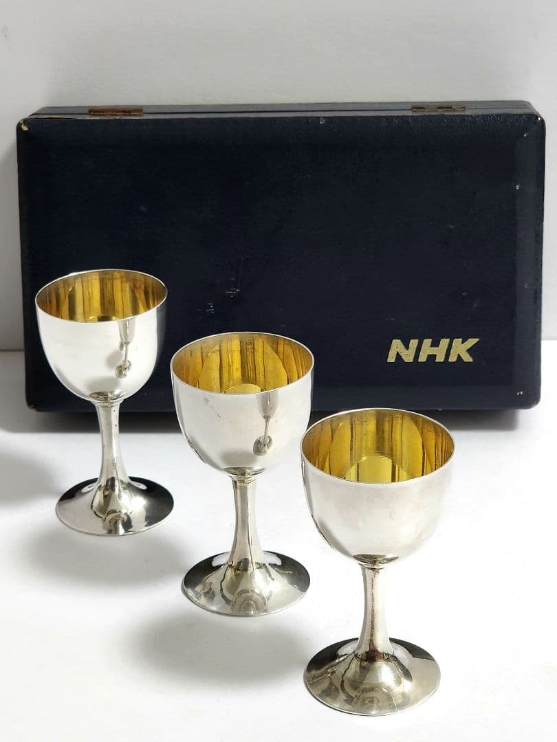 純銀 NHK記念品　ミニカップ 3客セット　総重量：約92.42g