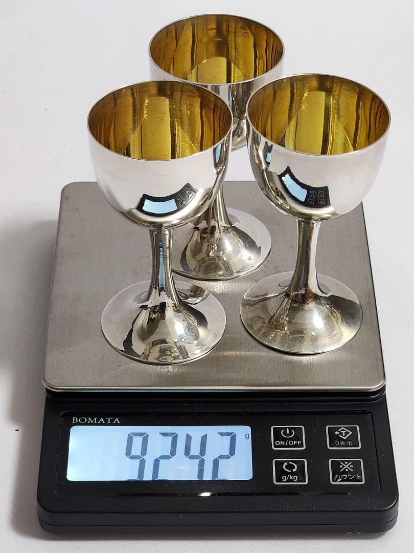 純銀 NHK記念品　ミニカップ 3客セット　総重量：約92.42g