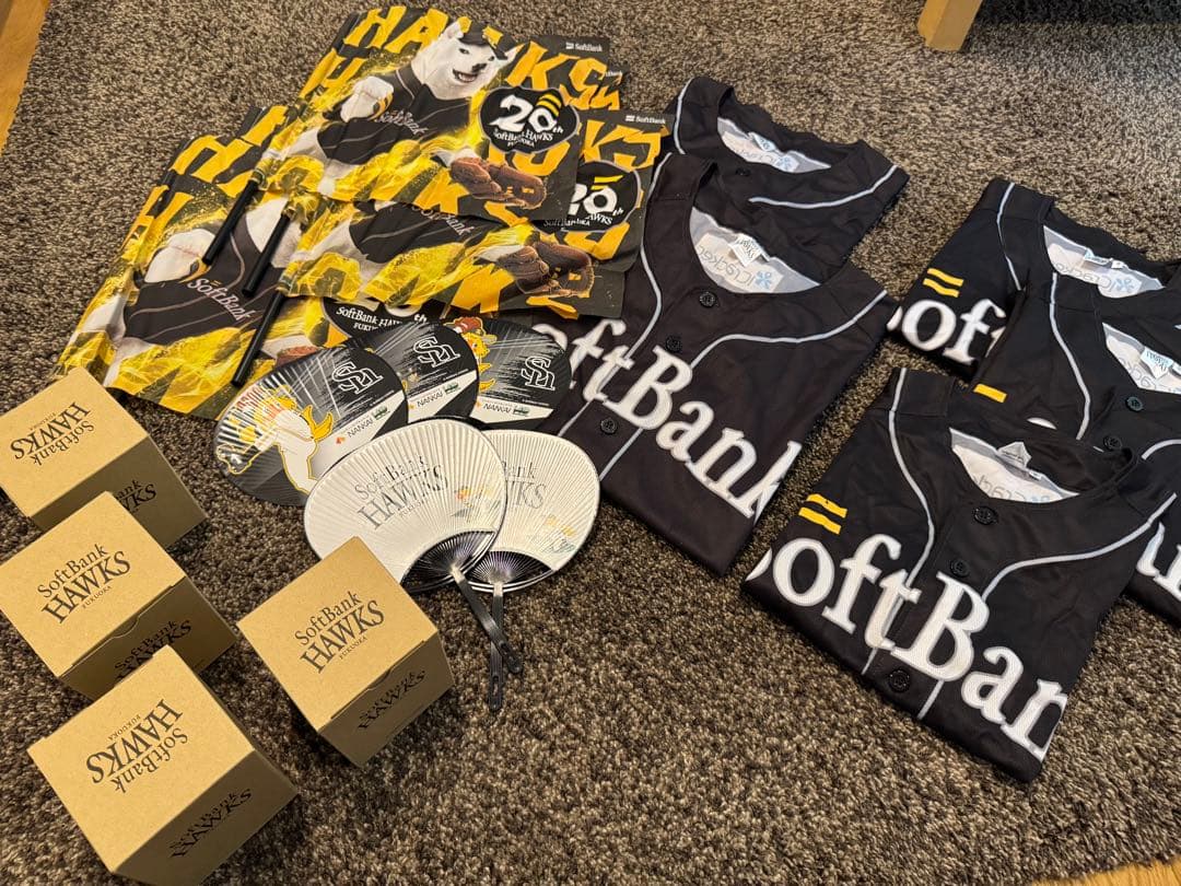 5枚セット SoftBank Hawks ユニフォーム S&Lサイズ