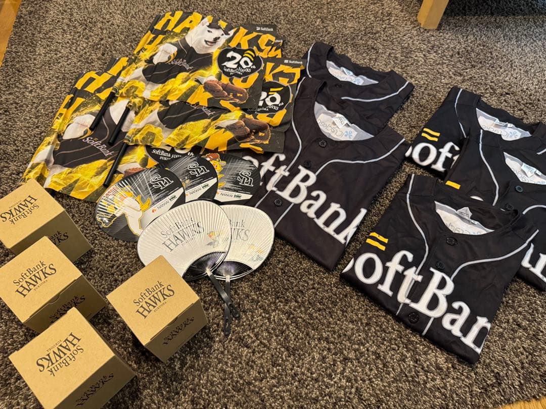 5枚セット SoftBank Hawks ユニフォーム S&Lサイズ