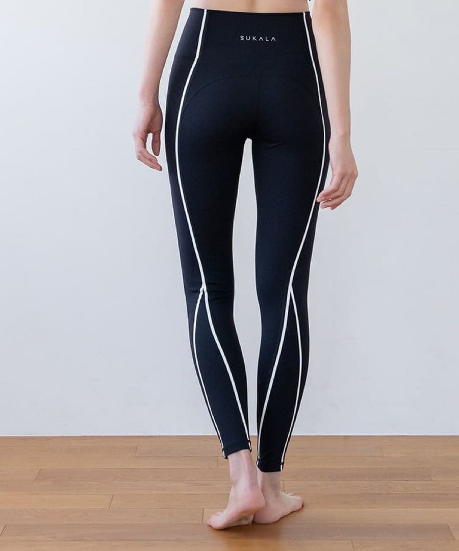 SUKALA カラーラインレギンス ブラック Sサイズ