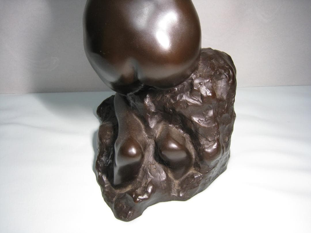 ブロンズ製置物　【水浴び】清河宗翠　高さ約61㎝　官能美溢れる作品