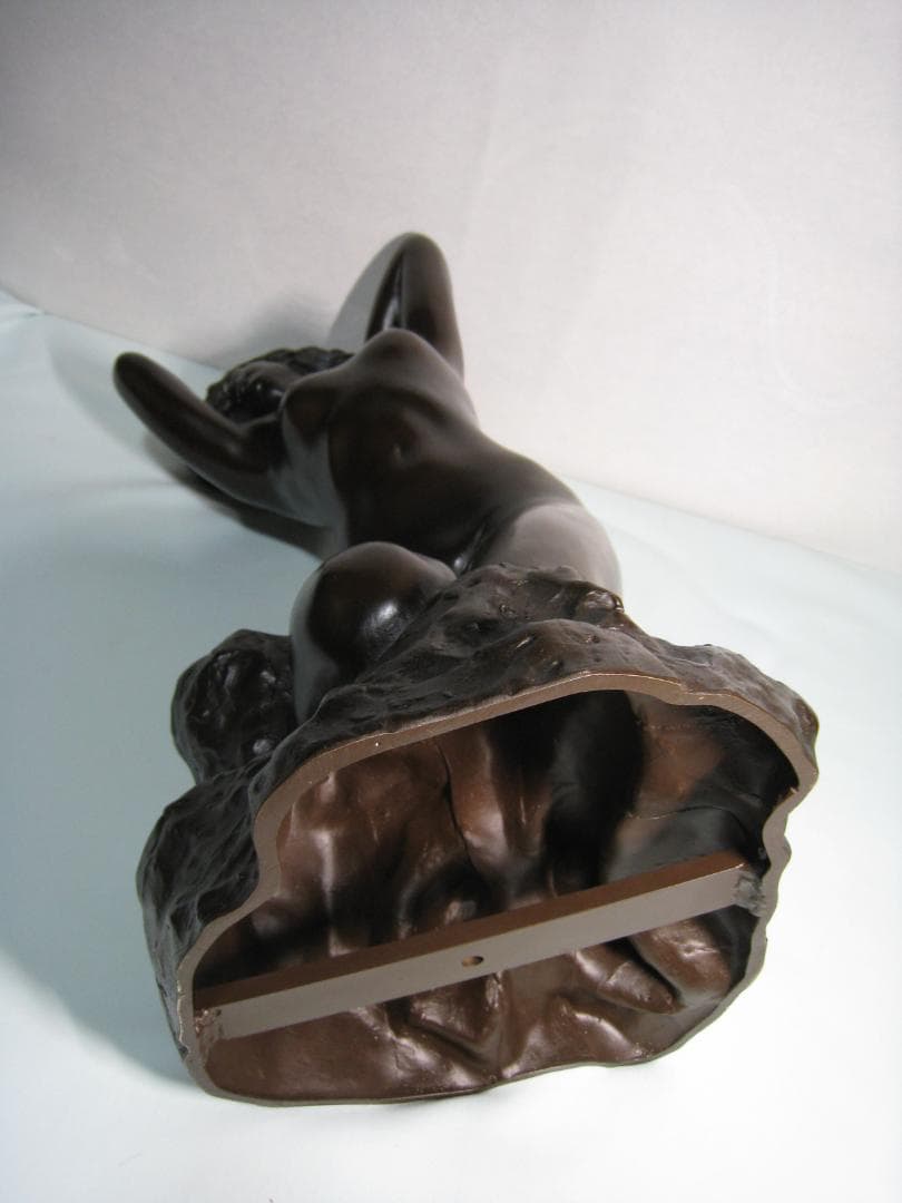 ブロンズ製置物　【水浴び】清河宗翠　高さ約61㎝　官能美溢れる作品