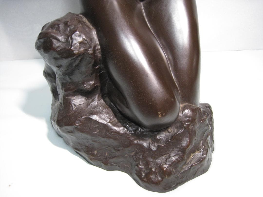ブロンズ製置物　【水浴び】清河宗翠　高さ約61㎝　官能美溢れる作品