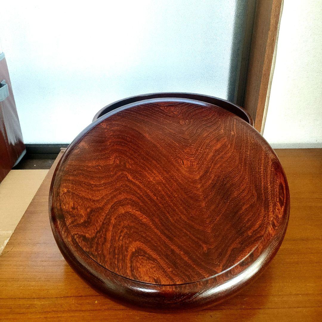 〈未使用〉木製　御茶櫃　ちゃびつ　くり抜き　茶道具　直径33cm　【T-10】