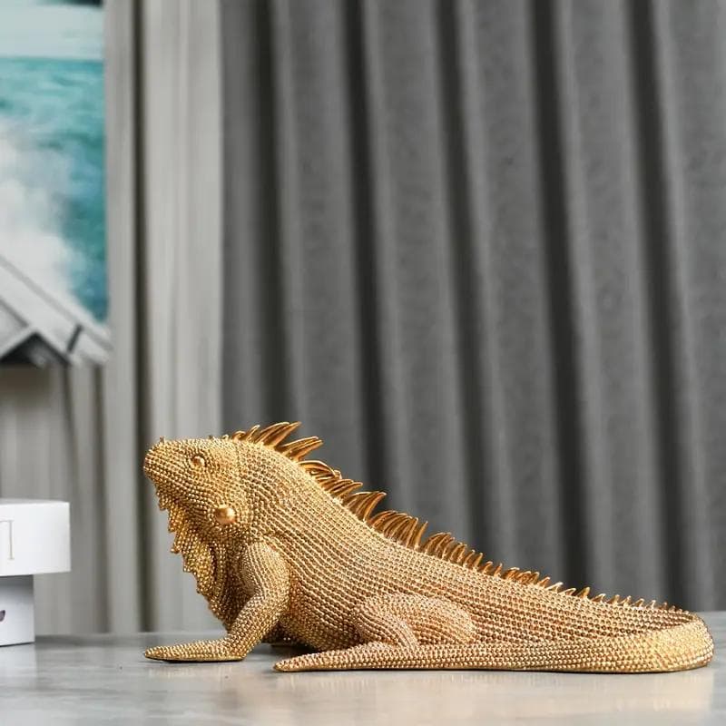 ゴールドイグアナ装飾品 約30cm