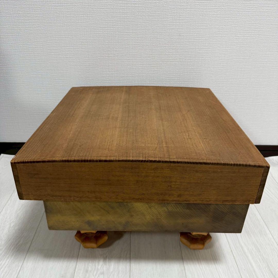 新榧 碁盤 脚付き 碁盤 厚み約5寸7分 45.5×42cm 高級囲碁盤 天然木