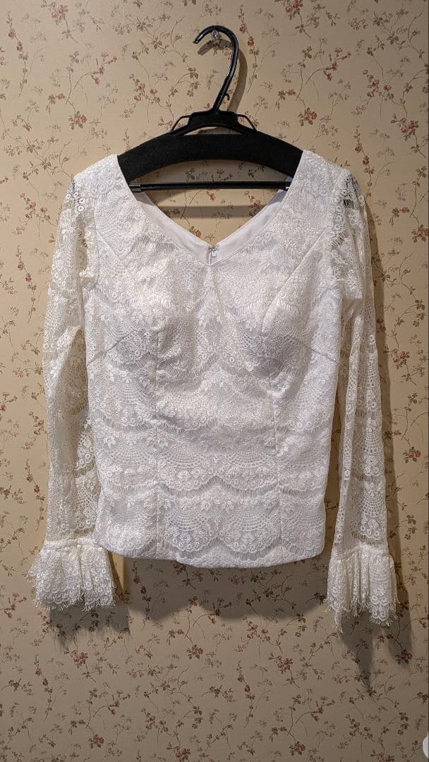 フラメンコ衣装　ツーピース　白