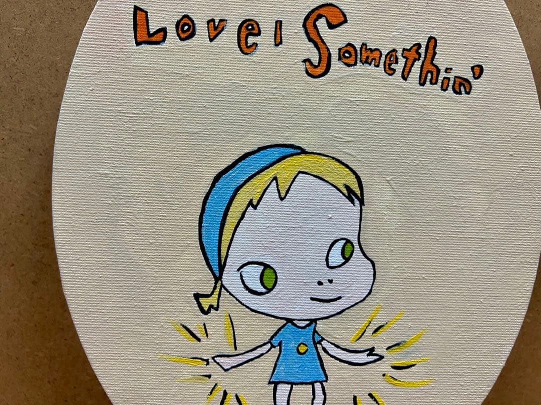 奈良美智　女の子　手描き　233×179mm 油彩　表裏サイン　骨董　絵画