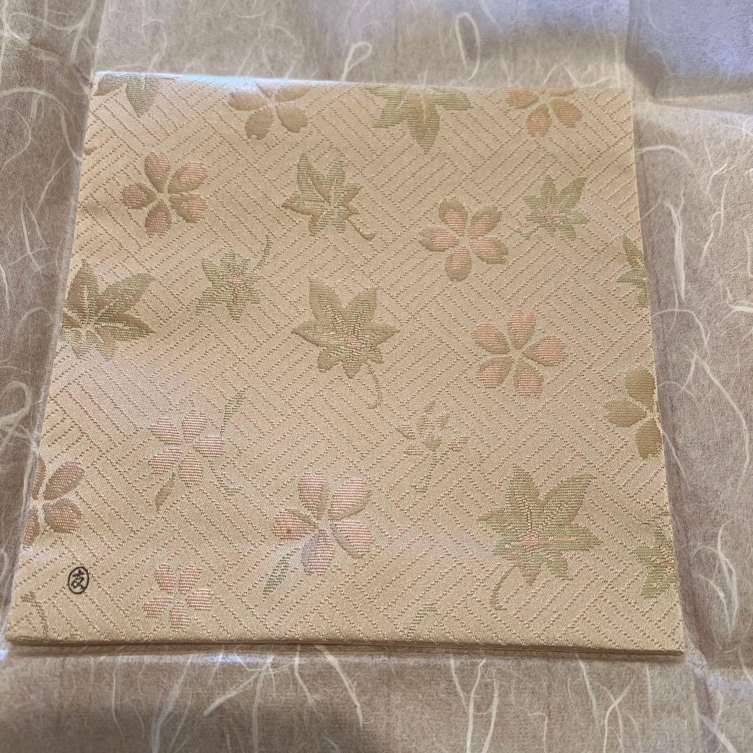 土田友湖　桜楓緞子　古帛紗　新品