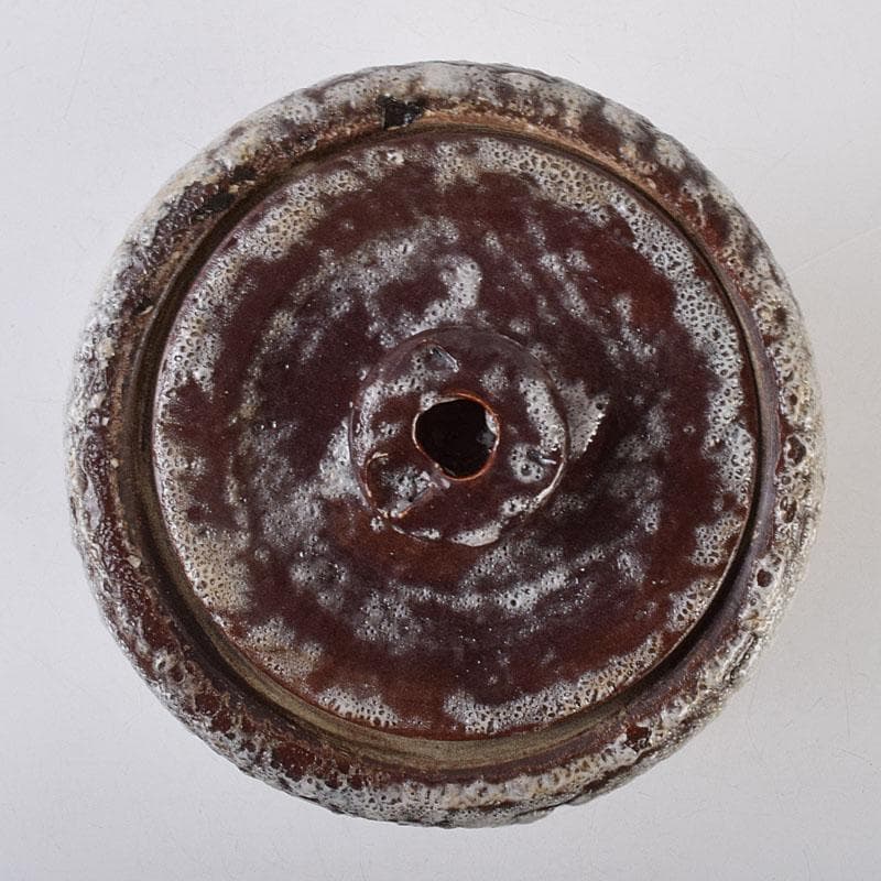 北大路魯山人作　鼠志野　花文　水指　銘寶舟　共布　清水公照極め箱　MR9510H