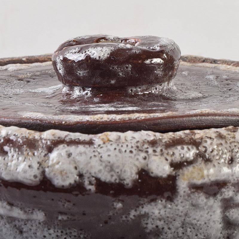 北大路魯山人作　鼠志野　花文　水指　銘寶舟　共布　清水公照極め箱　MR9510H